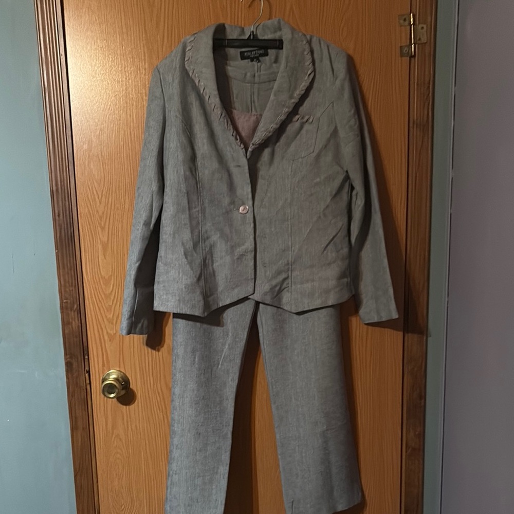 Gray Three-Piece Suit Set